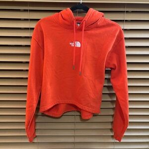 The North Face Women's Bright Orange Cropped Hoodie Small